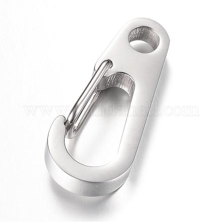 304 Stainless Steel Keychain Clasp Findings STAS-R065-75-1