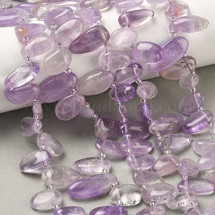 Natürlichen Amethyst Perlen Stränge G-P604-A08-01-1