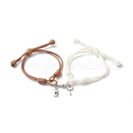 Bracelets réglables en corde de polyester ciré coréen BJEW-TA00001-1