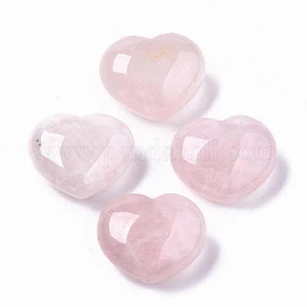 Piedra de amor de corazón de cuarzo rosa natural G-S364-062A-1