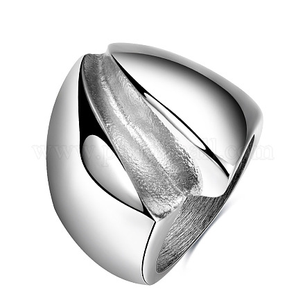 316Lステンレススチールリング  男性の指輪  ステンレス鋼色  サイズ8  18mm RJEW-AA00628-8-1