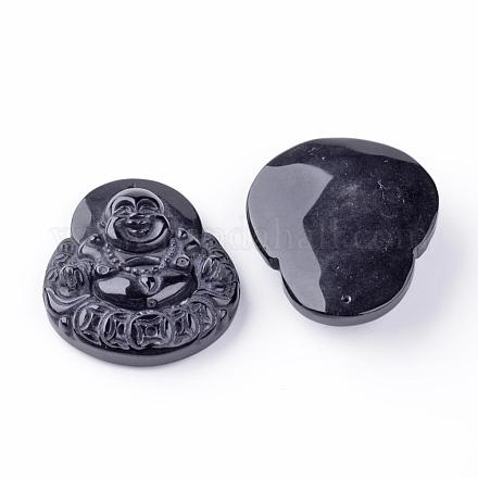 Natural Obsidian Pendants G-S240-29-1