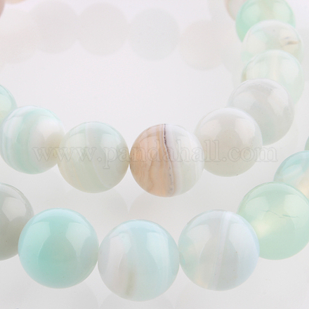Chapelets de perles rondes en pierre d'agate naturelle G-E233-03-1