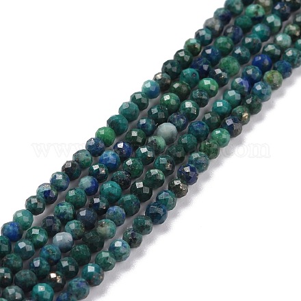 Brins de perles naturelles de chrysocolle et de lapis-lazuli G-D463-08B-1
