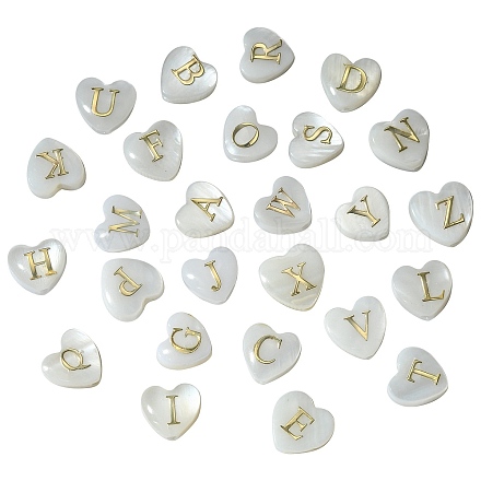 26 pièces 26 styles de perles de coquillage blanc naturel BSHE-CJC0003-01-1