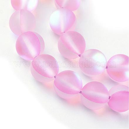 Synthetic Moonstone Beads Strands G-R375-8mm-A12-1