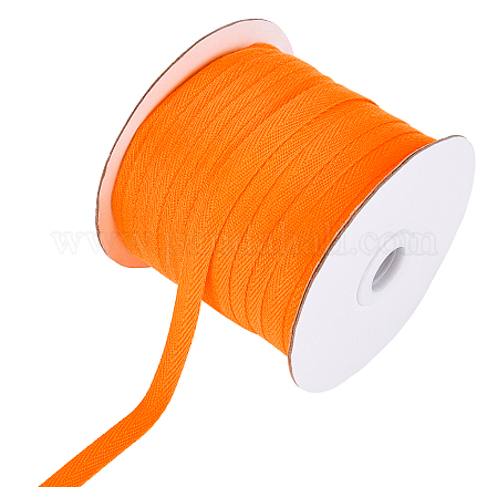 綿ツイルテープリボン  ヘリンボーンリボン  裁縫用  オレンジ  3/8インチ（10mm）x0.84mm  約80ヤード/ロール（73.15メートル/ロール） OCOR-WH0058-35Q-1