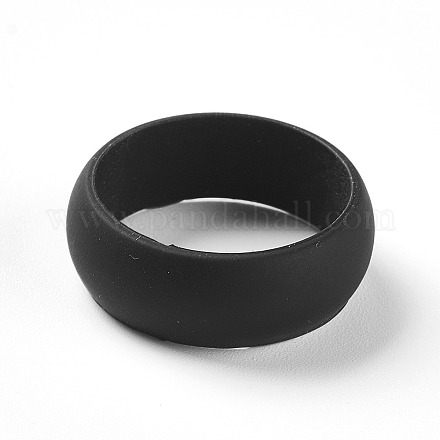 シリコーン指輪  ブラック  サイズ12  22mm RJEW-TAC0001-22mm-1
