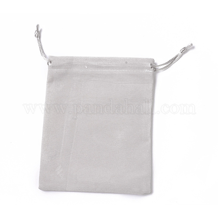 ビロードのパッキング袋  巾着袋  濃いグレー  15~15.2x12~12.2cm TP-I002-12x15-06-1