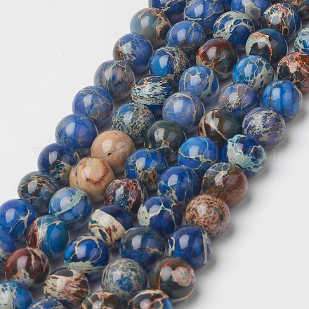 Brins de perles de jaspe impérial naturel X-G-N160-6-1