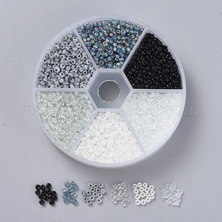 6 color 12/0 cuentas de semillas de vidrio SEED-X0052-03A-2mm-1