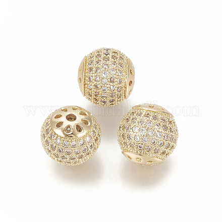 Perline zirconi micro pave  in ottone KK-T029-129G-1