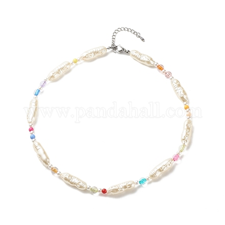 Perlenkette aus Acrylimitat für Frauen NJEW-JN03915-1