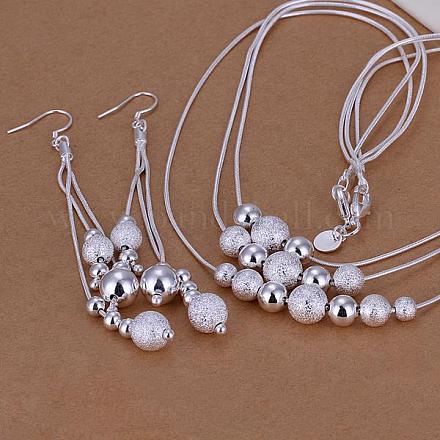 Silver Plated Brass Party Jewelry Sets SJEW-BB11466-1