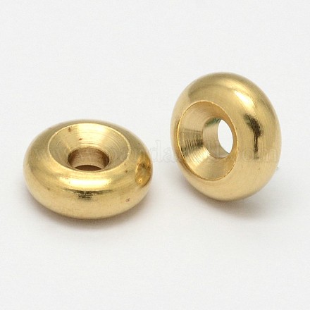 Rondelle Brass Spacer Beads KK-O088-A-1