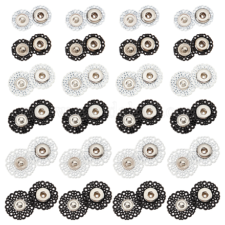 Nbeads 24 ensembles 6 boutons pression en alliage de zinc de style BUTT-NB0001-49-1