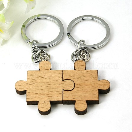 Romantic Gifts Ideas for Valentines Day Wood Hers & His Keychain KEYC-E006-14-1