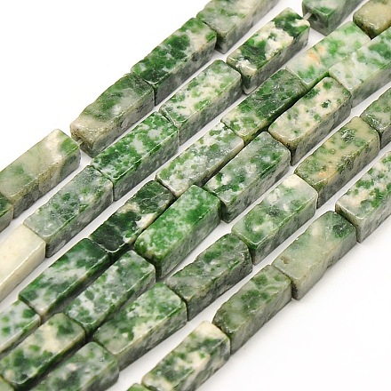 Chapelets de perles en jaspe à pois verts naturels G-A128-F02-1