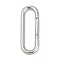 Brass Spring Gate Rings, Oval, Cadmium Free & Lead Free, Rack Plating, Long-Lasting Plated, Platinum, 25x9x2mm