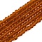 Transparent Glass Beads Strands, Faceted, Frosted, Rondelle, Peru, 2.3~2.7x2mm, Hole: 0.4mm, about 135~140pcs/strand, 26~27cm