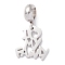 304 Stainless Steel European Dangle Charms, Large Hole Pendants, Heart with Word I Love My Family, Stainless Steel Color, 23.5mm, Hole: 4mm