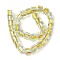 Silver Foil Glass Beads, Cube, Gold, 10~11.5x9.5~10.5x10~10.5mm, Hole: 1.2~1.6mm