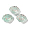 Handmade Lampwork Beads Strands, Shell Shapes, Aqua, 16~16.5x12~13x9~10mm, Hole: 1.2mm, about 25pcs/strand, 16.14''(41cm)