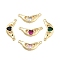 Rack Plating Brass Micro Pave Cubic Zirconia Pendants, Cadmium Free & Lead Free, Long-Lasting Plated, Heart, Mixed Color, 12x28x4mm, Hole: 1.6mm
