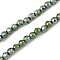 Electroplate Synthetic Magnetic Hematite Beads Strands, Faceted, Round, Green Plated, 3.5x3mm, Hole: 0.9mm, about 120~122pcs/strand, 15.16~15.35''(38.5~39cm)