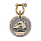 Brass Pendants, Flat Round with Dog Prints, Pet Tags, Antique Bronze, 45x2mm