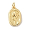 Brass Pendants, Tulip Charms, with Jump Ring, Real 18K Gold Plated, 18.5x11x2mm, Hole: 3.5mm