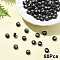 Opaque Acrylic Horizontal Hole Beads, with Enamel, Flat Round, Letter F, 7x4mm, Hole: 1.5mm