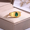 Brass Pave Green Cubic Zirconia Finger Rings, Oval, Golden, Oval: 10mm, Inner Diameter: Adjustable