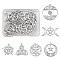 12Pcs 6 Style 304 Stainless Steel Pendants, Mixed Shape, Stainless Steel Color, 19~32x25~35x1~2mm, Hole: 1.2~1.5mm, 2pcs/style