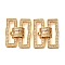 Brass Micro Pave Clear Cubic Zirconia Fold Over Clasps, Rectangle, Real 18K Gold Plated, 21.5x18.5x5mm