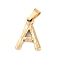 304 Stainless Steel Pendants, Bamboo Style, Letter, Ion Plating(IP), Real 18K Gold Plated, Letter.A, 18.5x15x3mm, Hole: 3x7mm