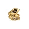Rack Plating Brass Clear Cubic Zirconia Beads, Long-Lasting Plated, Snake, Golden, 5x5.5x5mm, Hole: 2mm