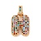 Brass Micro Pave Cubic Zirconia Pendants, Real 18K Gold Plated, Colorful, Letter H, 18.5~24x12.5~25.5x5~5.5mm, Hole: 5x3mm