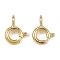 Brass Spring Ring Clasps, Long-Lasting Plated, Cadmium Free & Lead Free, Real 18K Gold Plated, 8x6x3mm, Hole: 1.5mm