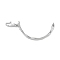 Brass Toggle Clasps, for Bracelet Making, Camber, Platinum, 50.5x27x7mm, Hole: 1.2mm