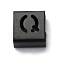 Ion Plating(IP) 304 Stainless Steel Square Slide Charms, Black, Letter Q, 9x8x4mm, Hole: 3.5x8.5mm