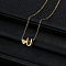 Alloy Letter Heart Pendant Necklaces for Women, Golden, Letter U, 15.75 inch(40cm)