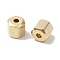 Brass Beads, Lead Free & Cadmium Free, Hexagon, Real 24K Gold Plated, 4x4.5x4mm, Hole: 1.2mm