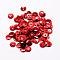 Plastic Paillette Beads, Semi-cupped Sequins Beads, Center Hole, FireBrick, 12x0.5mm, Hole: 1mm, about 35000pcs/pound