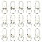 10Pcs Alloy Swivel Clasps, Lanyard Push Gate Snap Clasps, Platinum, 33x13x5mm, Hole: 10x7mm