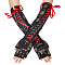 Polyester Long Lace Gloves, Red, 390x122x5mm