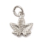 Brass Charms, Leaf, Long-Lasting Plated, Rack Plating, with Jump Ring, Real Platinum Plated, 12.5x11x2.5mm, Hole: 3.2mm