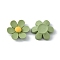 Opaque Resin Cabochons, Flower, Yellow Green, 31x34x10mm
