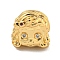 Brass Micro Pave Clear Cubic Zirconia Beads, Girl Head, Real 18K Gold Plated, 10.5x11x9mm, Hole: 1.8mm