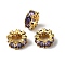 Large Hole Ring Brass Micro Pave Cubic Zirconia Spacer Beads, Medium Purple, 11x4mm, Hole: 5mm